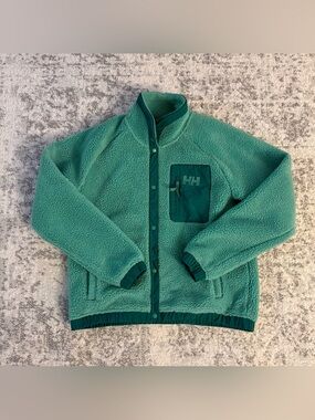 Men’s Large Helly Hansen Mint Green Fleece Button Up Sweater